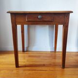 Antique farm table in solid blond walnut