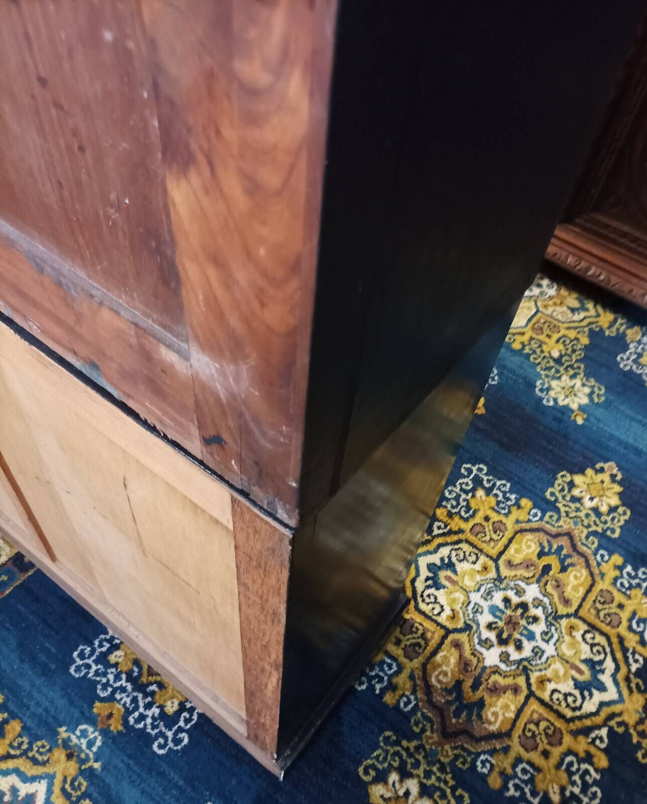 Vintage painted wooden bookshelf