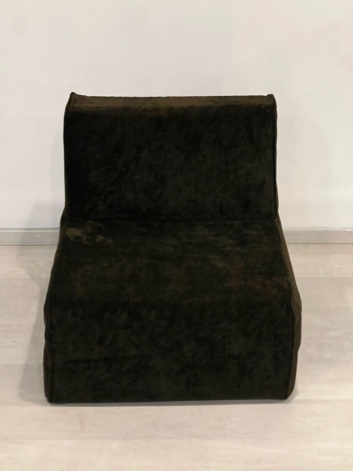 Chocolate fabric armchair
