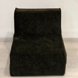 Chocolate fabric armchair