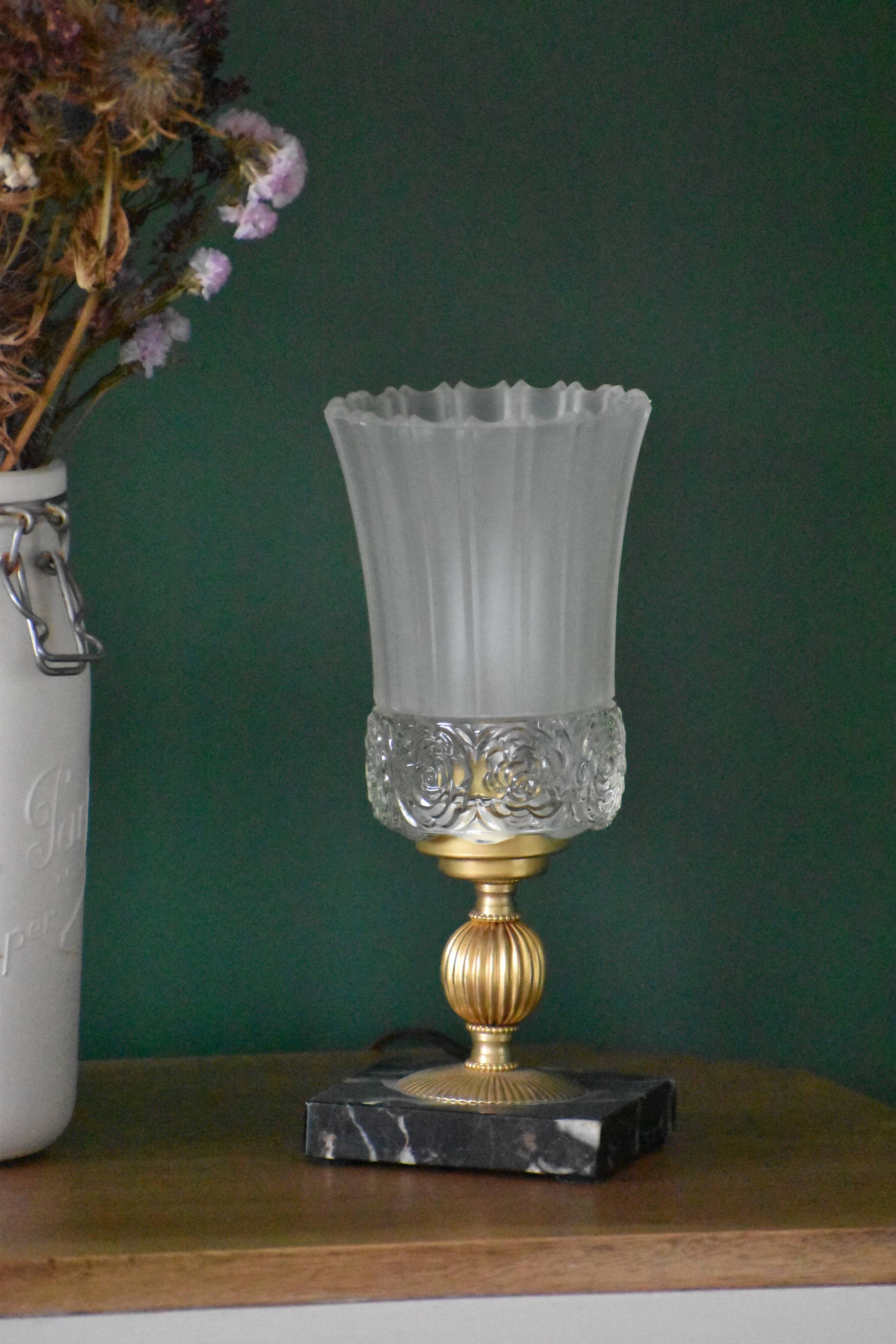 Art Deco marble foot lamp