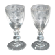 Set of 2 crystal liquor glasses engraved with acid floral decoration "rock crystal"