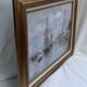 Signed framed painting Oil on canvas “Honfleur” dimensions: height -49cm- width -63 cm-