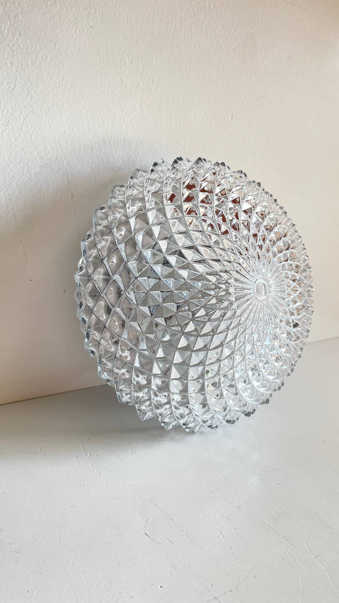 APPLIQUE Semi-Crystal Ceiling Light 1950s