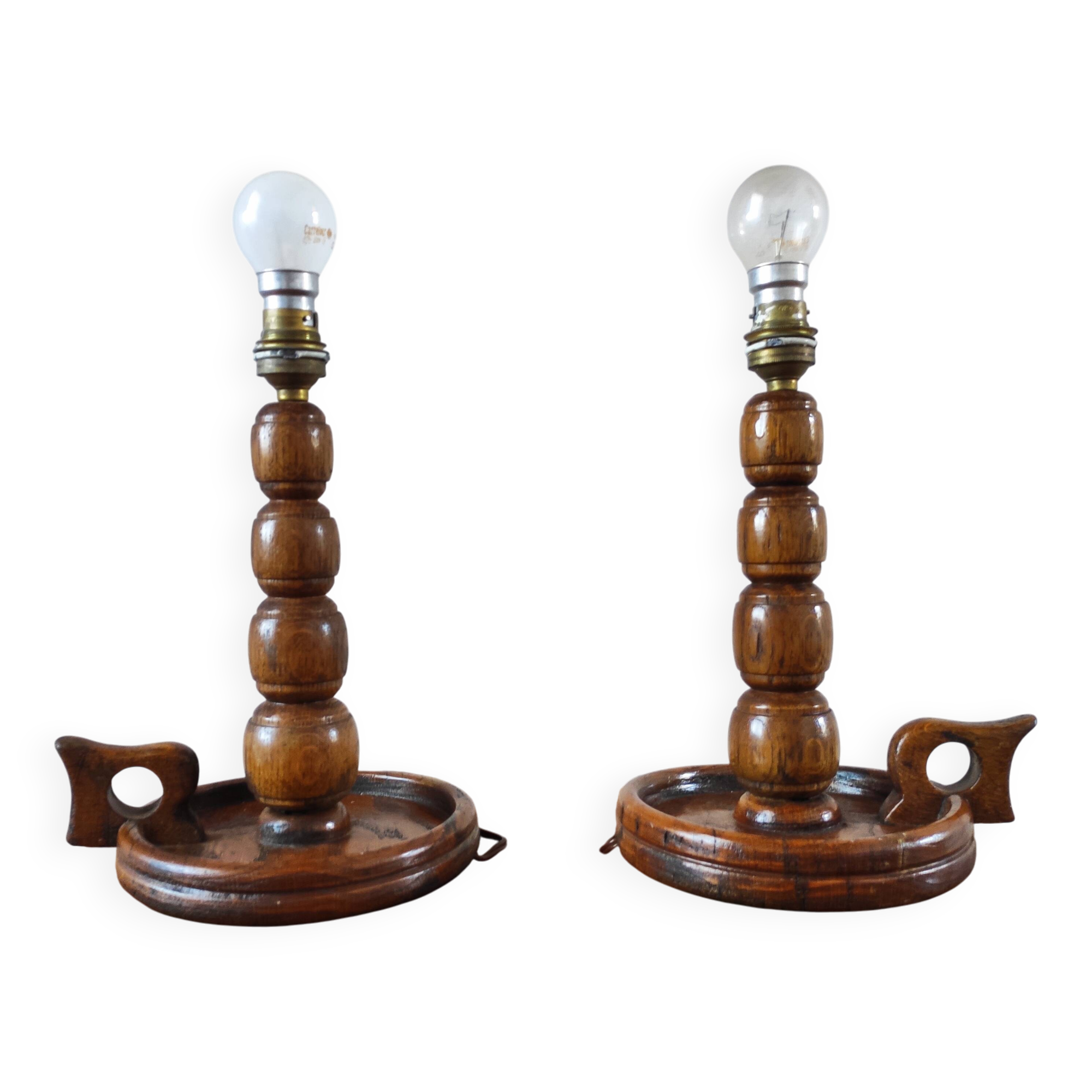 Pair of vintage brutalist lamps 1950/60