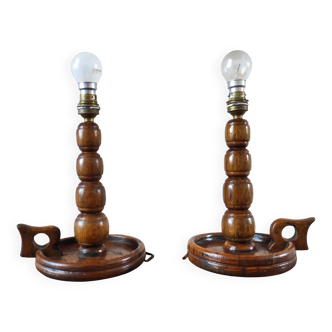 Pair of vintage brutalist lamps 1950/60