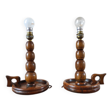 Pair of vintage brutalist lamps 1950/60