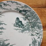 4 dessert plates in iron earth model "Snow" U&C Sarreguemines late nineteenth early twentieth century