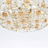 Golden brass and crystal chandelier, Sciolari design by Palwa, Germany, 1970s.