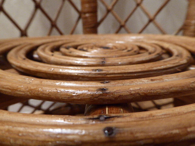 Vintage gold rattan armchair