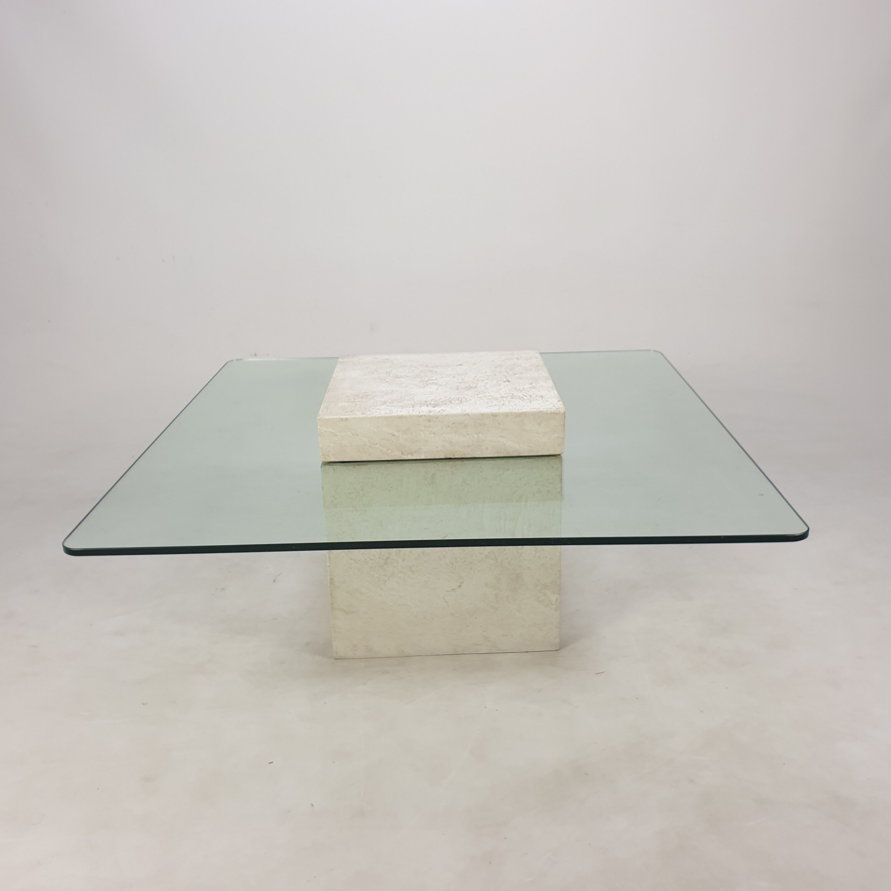 Italian Travertine Coffee Table, 1980s