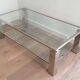 Chrome modernist coffee table. French work. Around 1970.