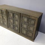 Graphical brutalist credenza, 1970s