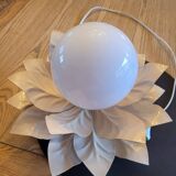 Flower table lamp - Opaline globe