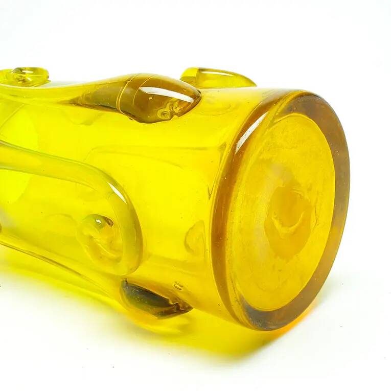 Modernist vase, yellow glass, designed by J. Słuczan-Orkusz, Poland, 1970s