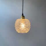 Lot 3 old vintage molded glass hanging lamp