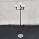 Lampadaire space age, chrome et verre opalin, 1970