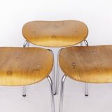 Set of 6 Egon Eiermann SE68 Stools – 1950s Mid Century Modern Beech Plywood