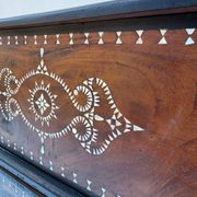 Oriental chest with marquetry and mother-of-pearl, antique.