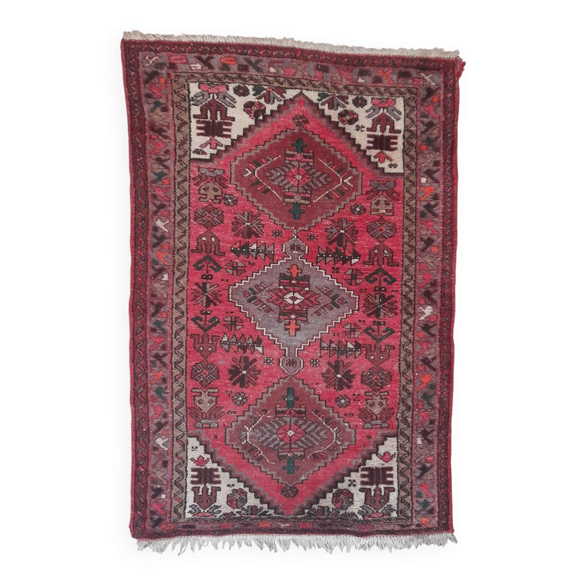 Superb Authentic Turkish Carpet – Hand-Knotted – 1960s – 142 x 93 cm