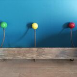 Wood and metal coat rack