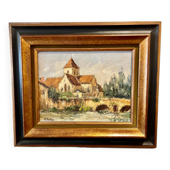 Landscape painting Saint Cyr sur Morin by Etienne Bellan Seine et Marne