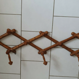 Vintage wooden accordion coat rack 10 hooks