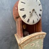 Antique mora clock long case, mint colour wood case 1800s