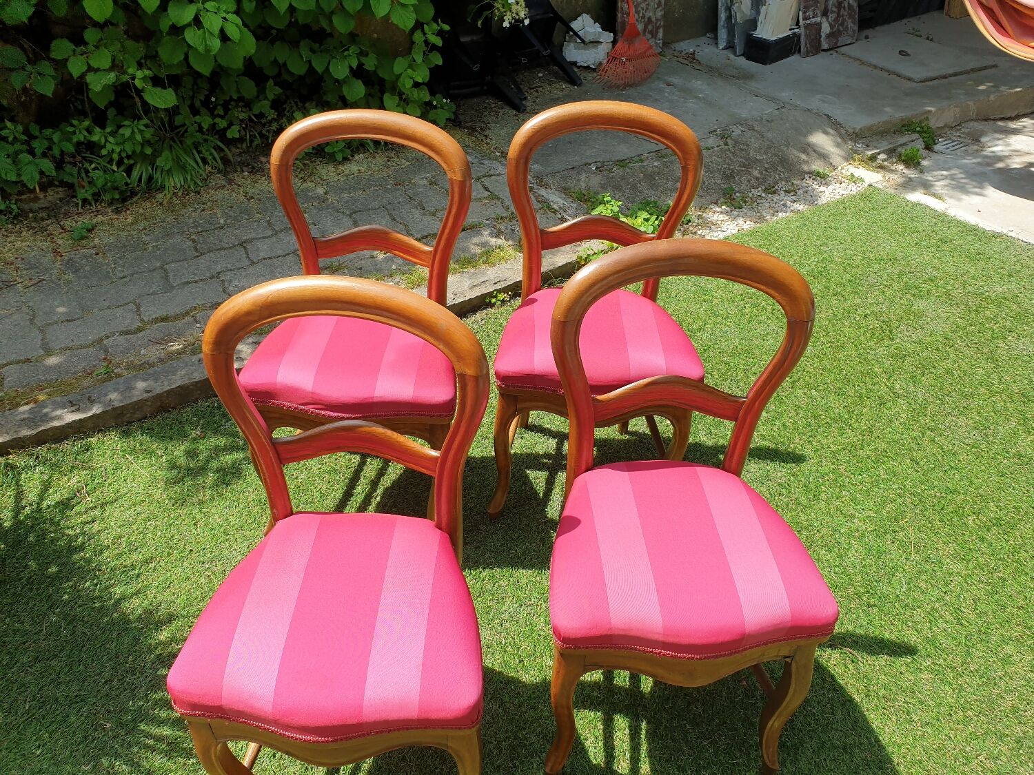 4 upholstered Louis Philippe chairs