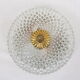 Gilded frame and glass globe ceiling lamp