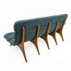 Adrian Pearsall Style Italin Modern Bouclè and Walnut Sofa