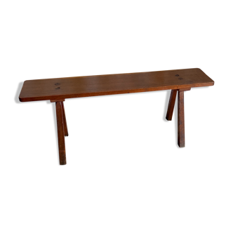 Banc brutaliste en chêne massif, mid. XXème