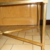 Bronze coffee table and black glass
