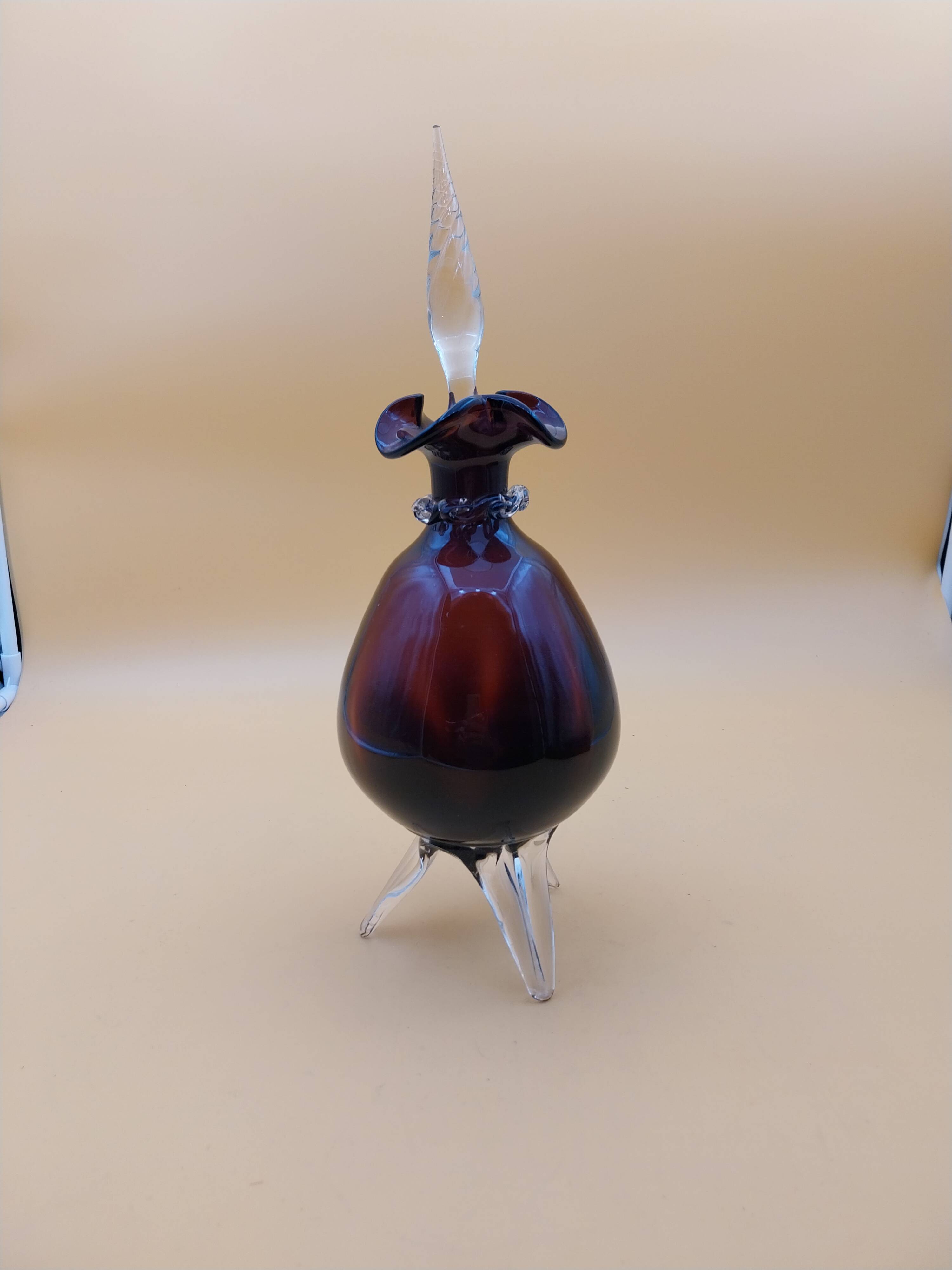 Tripod glass carafe Murano bottle