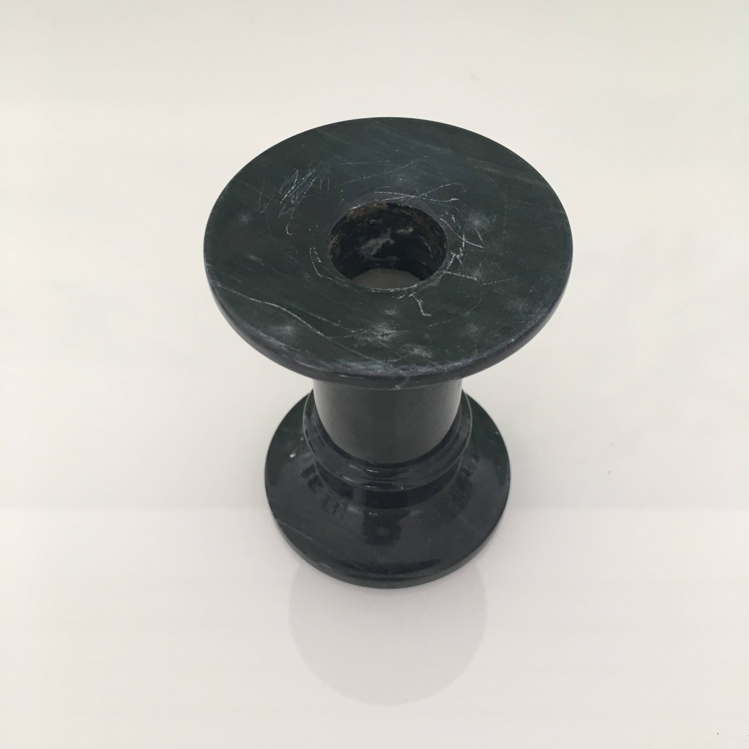Small black marble candle holder