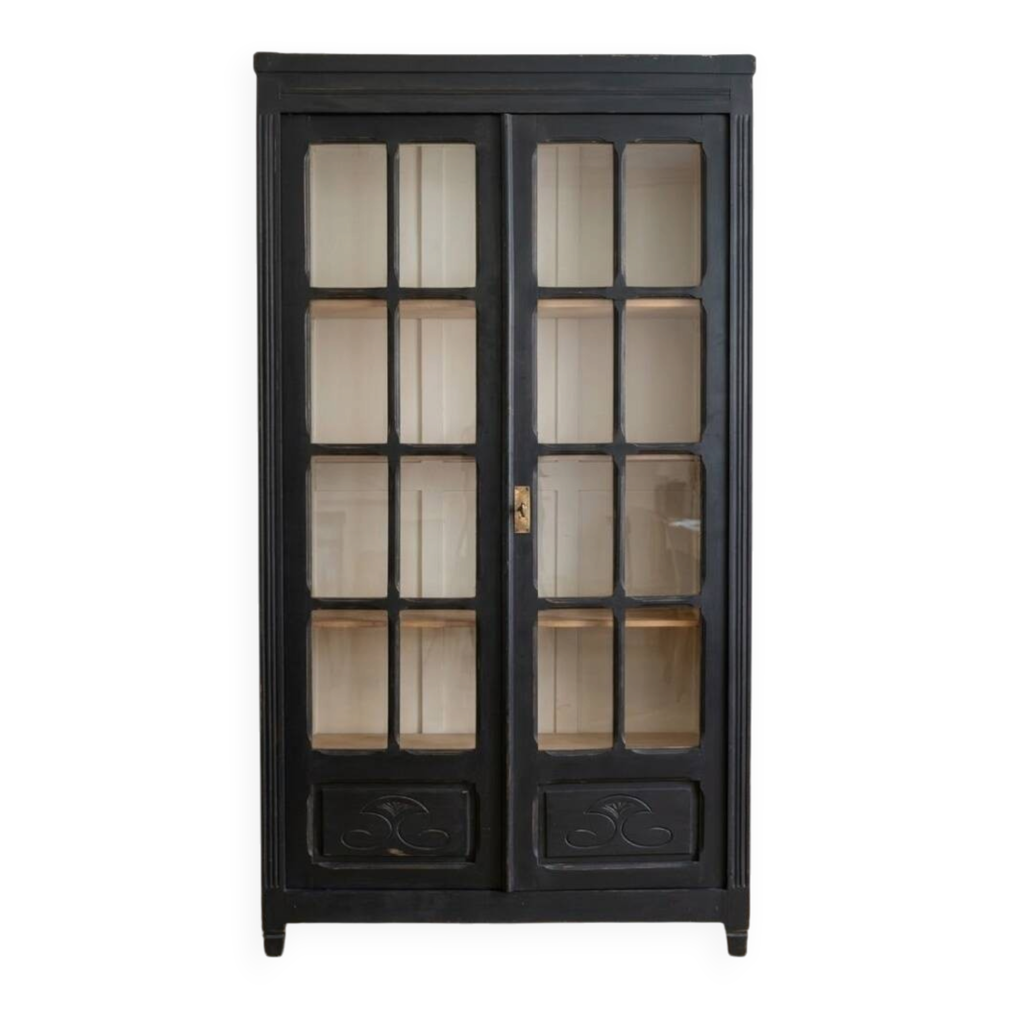 Armoire vitrine ancienne patinée