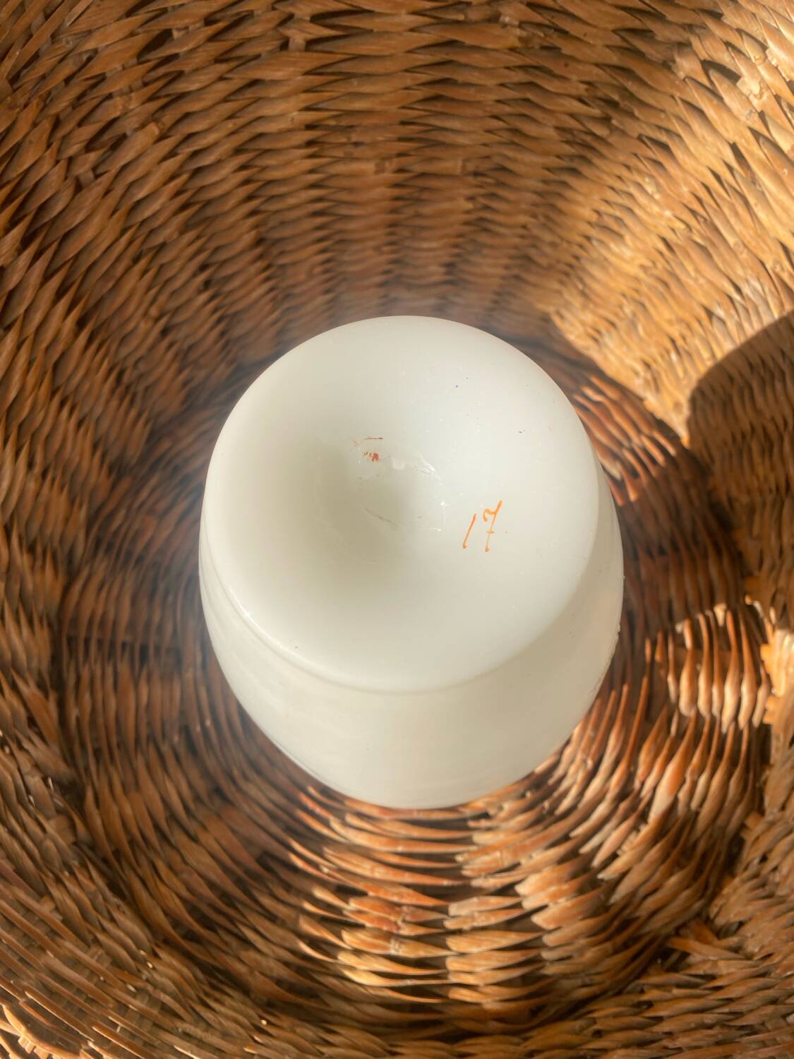 Antique enamelled opaline vase