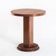 Art Deco style pedestal table in walnut wood veneer. France, 40's