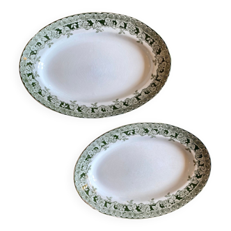 LOt of 2 old dishes in iron earth, model Murier de Saint Amand