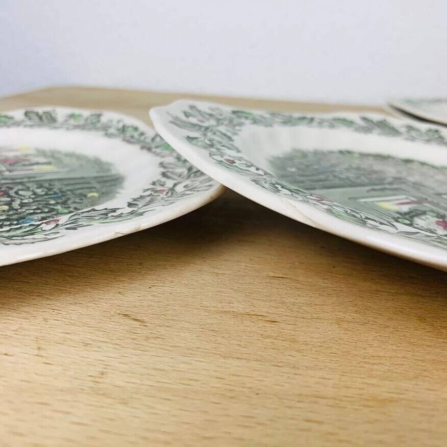 4 dessert plates and cups Merry Christmas Johnson Bros