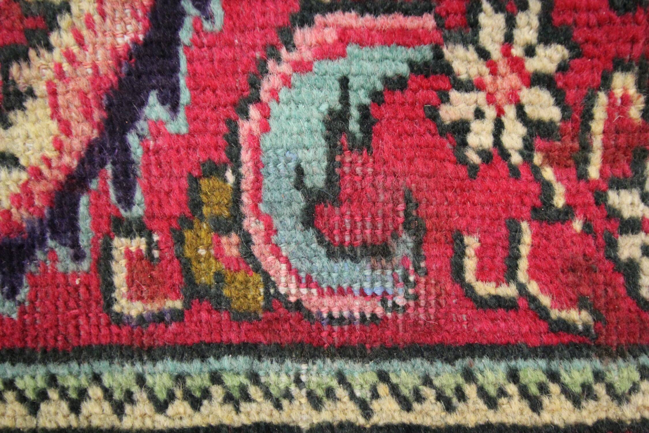 Tapis persan fait à la main en laine rouge 283x420cm