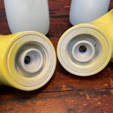 Vintage Bathroom Lamps in Ceramic by Ifö of Sweden with Opaline Shades from the 1960s