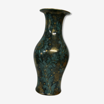 Large vase in green faience and gold Germany Handverfahren magic