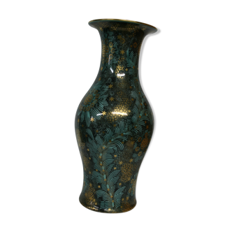 Large vase in green faience and gold Germany Handverfahren magic