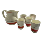 Red, white and silver porcelain jug set by Edmond Bellefroid for Robo.