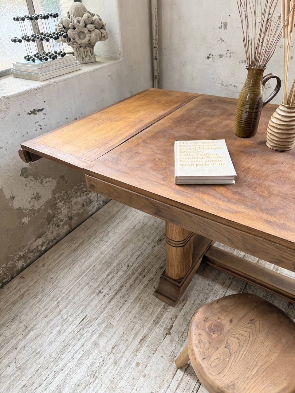 Table de repas chêne 1940 Dudouyt 240cm