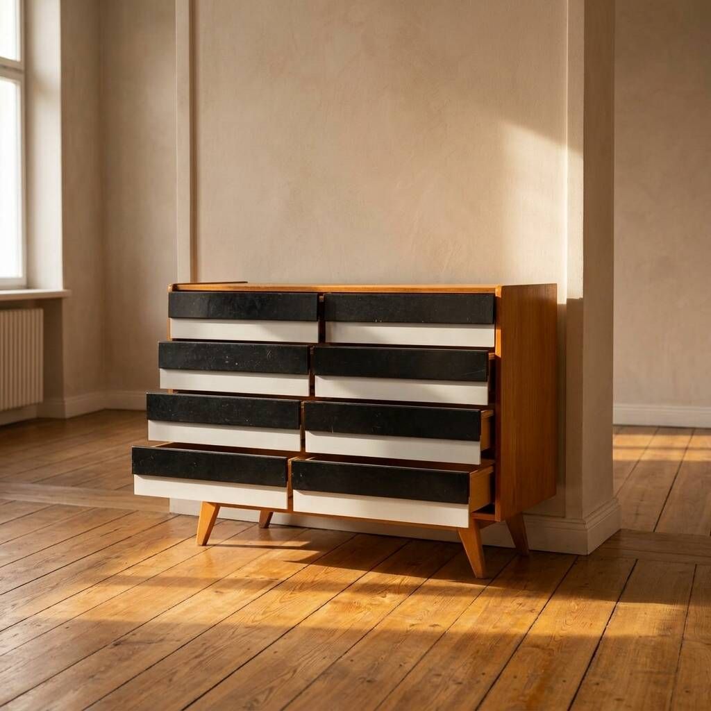 Buffet des années 50 modèle U453 par Jiří Jiroutek pour Interier Praha, années 1960, Tchécoslovaquie, 110 × 45 × 75 cm