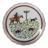 Large serving dish, Couleuvre porcelain, Hunting, Pierre Chambry