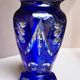 Cobalt blue crystal vase, Czechoslovakia