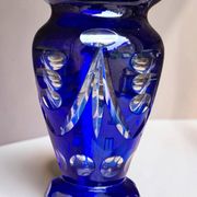 Vase en cristal bleu de Cobalt, Tchécoslovaquie